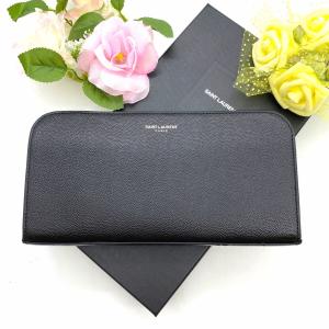 良品 CELINE セリーヌ レザー ラウンドファスナー 長財布 ブラック CELINE セリーヌ ラウンドファスナー長財布 Large Zipped Wallet