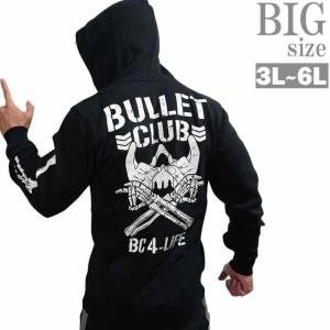 パーカー 大きいサイズ メンズ 新日本プロレス BULLET CLUB&apos;22 プリント ジップパーカ...