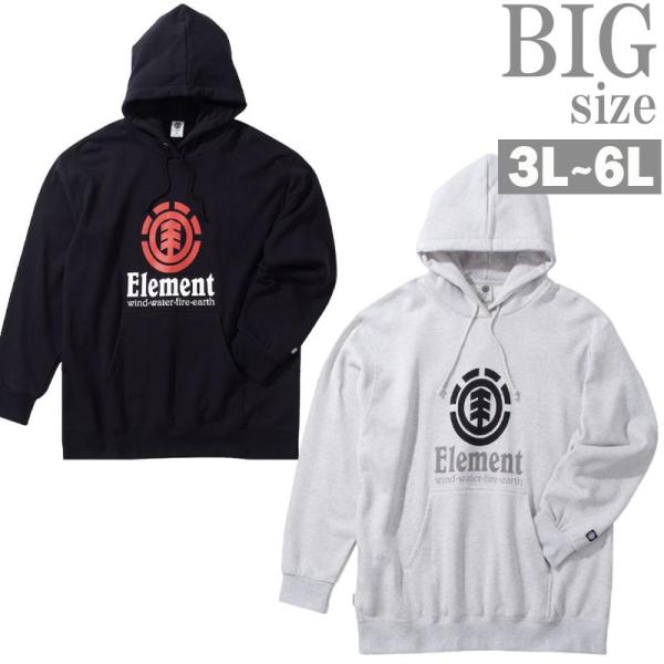 パーカー ELEMENT 大きいサイズ メンズ 裏起毛 プリント プルオーバーパーカ ビッグサイズ ...
