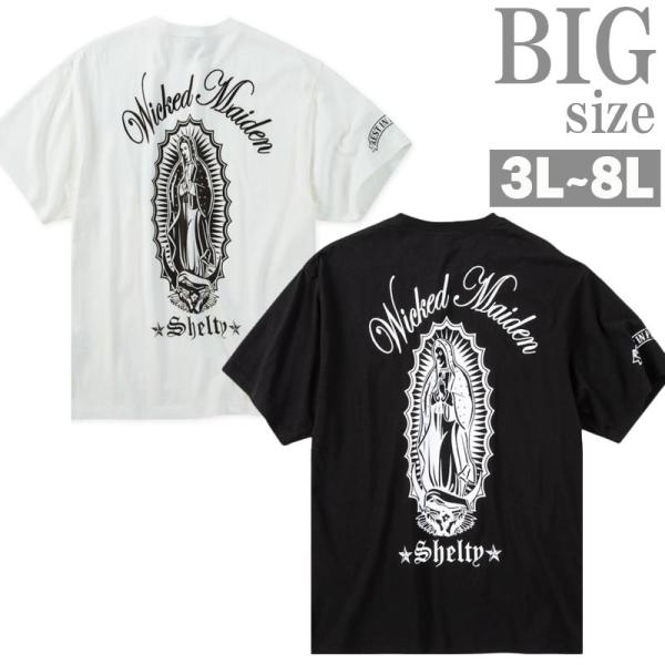 プリントTシャツ マリア像 大きいサイズ メンズ Wicked maiden SHELTY クルーネ...