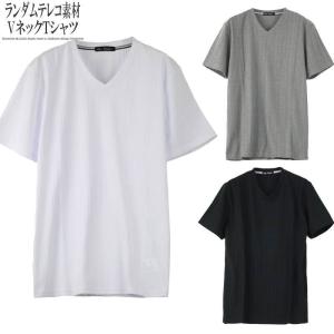 VネックTシャツ メンズ カットソー テレコ素材 トップス 無地 シンプル 半袖 ストレッチ素材 D290425-02｜rag001