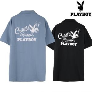 開襟シャツ メンズ サマーシャツ オープンカラーシャツ 半袖 PLAY BOY プレイボーイ Q02061705｜rag001