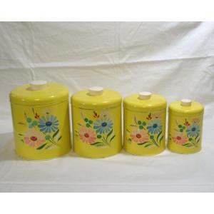 アンティーク ランズバーグ キャニスター(レッド)4缶セット