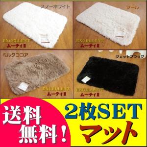 玄関マット 洗える シャギー ラグマット 2枚セット 45x75cm おしゃれ 北欧