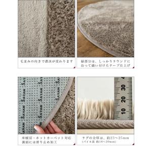 シャギー ラグ 洗える 毛足 短い 140 c...の詳細画像5