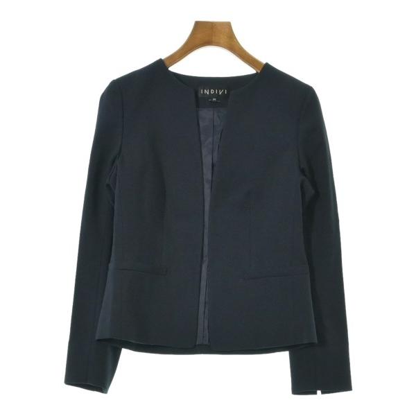 INDIVI ノーカラージャケット レディース インディヴィ 中古　古着