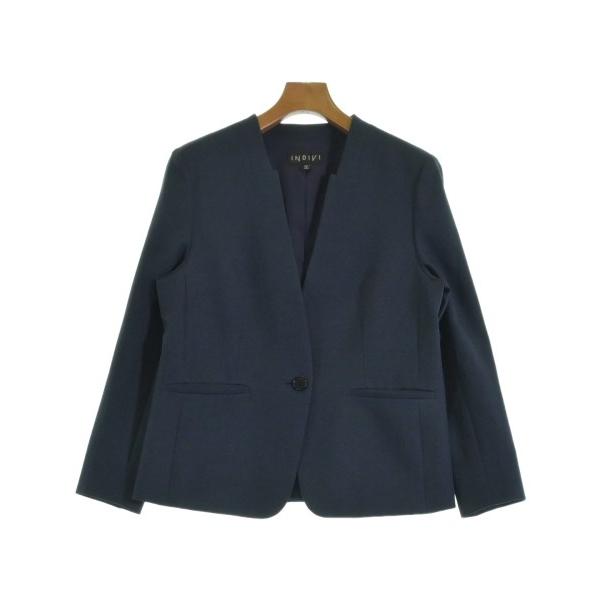 INDIVI ノーカラージャケット レディース インディヴィ 中古　古着
