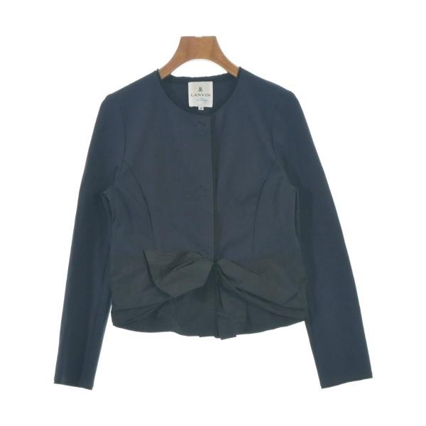 LANVIN en bleu ノーカラージャケット レディース ランバンオンブルー 中古　古着