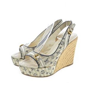 ルイヴィトン LOUIS VUITTON 22.5 サンダル ビジュー 19年 ブルー