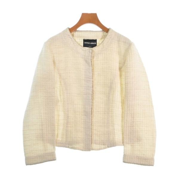 GIORGIO ARMANI ノーカラージャケット レディース ジョルジオアルマーニ 中古　古着