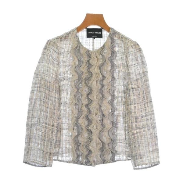 GIORGIO ARMANI ノーカラージャケット レディース ジョルジオアルマーニ 中古　古着
