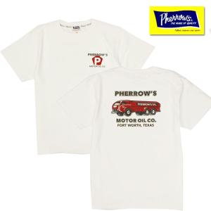 フェローズ Pherrow's Tシャツ 22S-PT8 プリント 半袖 ロゴT ひび割れ MOTOR OIL CO. 架空 PTボディ TEE アメカジ 2022年春夏新作