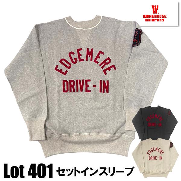ウエアハウス WAREHOUSE スウェット Lot 401 EDGEMERE アップリケ縫い付け ...