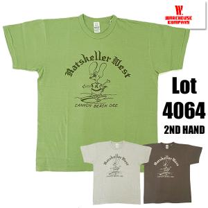 ウエアハウス WAREHOUSE Tシャツ Lot 4064 RATSKELLER セコハン 2ND HAND セカンドハンド TEE 半袖 プリント 綿100％ アメカジ メンズ 2024年 春夏 新作｜