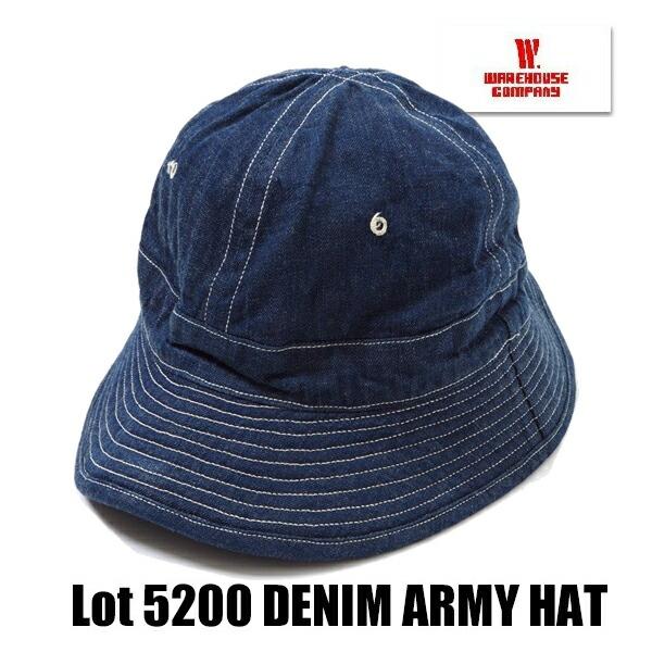 ウエアハウス WAREHOUSE デニム アーミーハット 5200 DENIM ARMY HAT 帽...