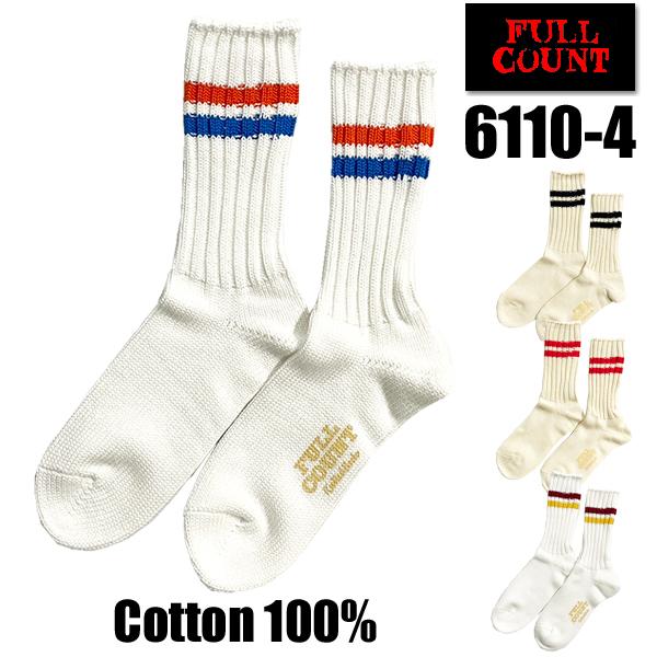 フルカウント FULL COUNT リブ ソックス 6110-4 Crew Socks 靴下 綿 ミ...