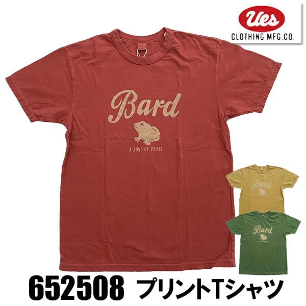 UES ウエス Tシャツ 652508 BARD 半袖 カットソー プリント ロゴ オーガニックコッ...