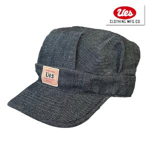 UES ウエス ワークキャップ 82W デニム 帽子 CAP アメカジ 定番 ロゴ インディゴ ブルー プレゼント 男性 メンズ ラッピング対応可能 日本製｜ragtim-store