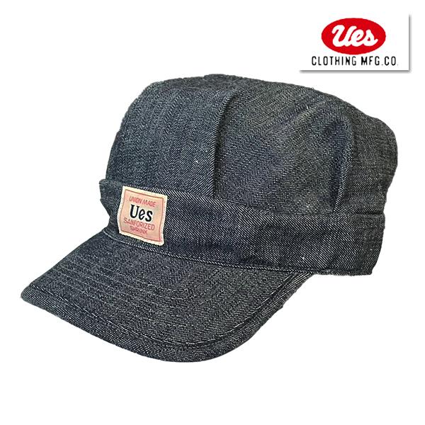 UES ウエス ワークキャップ 82W デニム 帽子 CAP アメカジ 定番 ロゴ インディゴ ブル...
