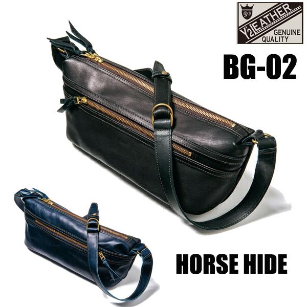 Y'2 LEATHER ワイツーレザー ショルダーバッグ BG-02 HORSE HIDE SHOU...