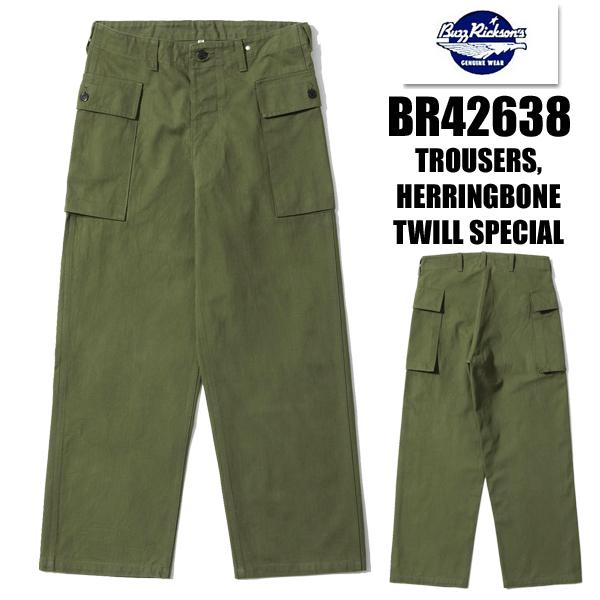 バズリクソンズ BUZZ RRICKSON'S BR42638 TROUSERS, HERRINGB...