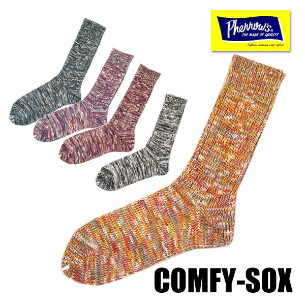 フェローズ Pherrow's クルーソックス COMFY-SOX コットン ミックスネップ ソック...