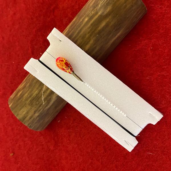 豆バラ用 タナゴ仕掛け 手作り 足付き斜め通し浮 クラック塗装  山吹 d-0030