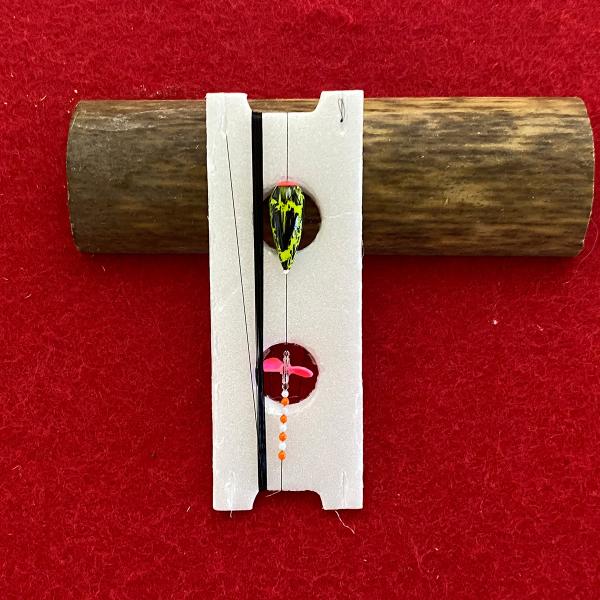 バラ釣り用 タナゴ仕掛け 手作り 中通し浮 手作りスクリュー クラック塗装  山吹 d-0040