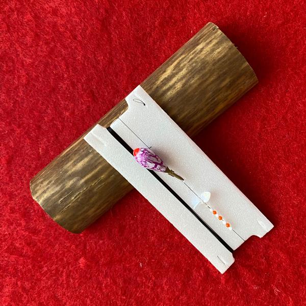 豆バラ釣り用 タナゴ 仕掛け 足付き斜め通し浮 miniスクリュー付き クラック塗装 d-0042