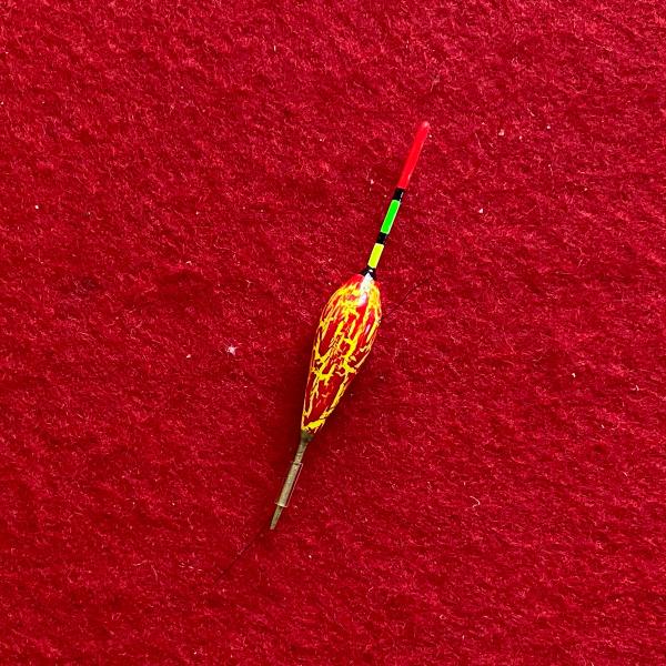 在来種用 タナゴ浮 手作り 足付きトップ 斜め通し クラック塗装  f-0096