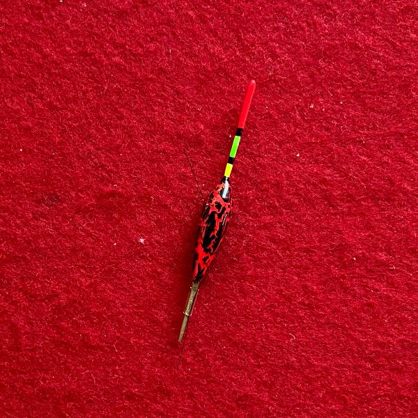 在来種用 タナゴ浮 手作り 足付きトップ 斜め通し クラック塗装  f-0099