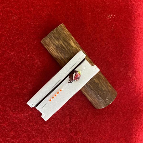 タナゴ用 手作り仕掛け 中通し マーブル塗装  紫陽花 m-0059