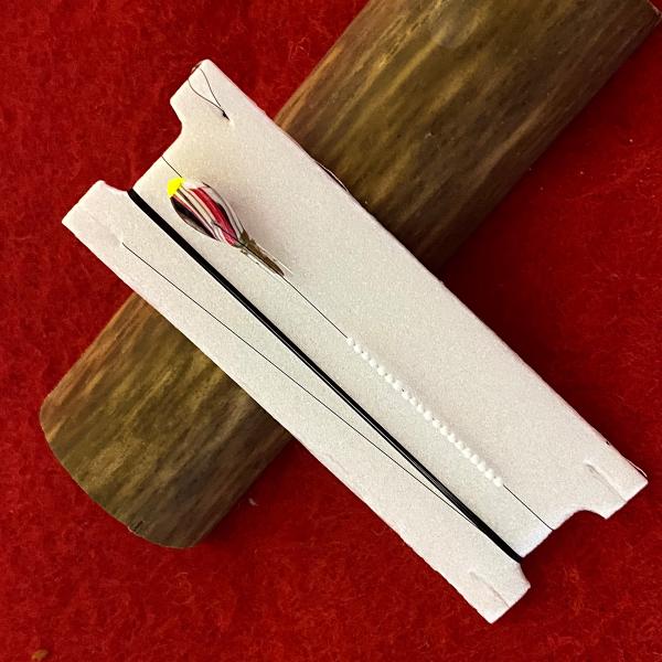 豆バラ用 タナゴ 手作り仕掛け 足付斜め通し浮 マーブル塗装  山吹 m-0072