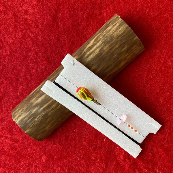 豆バラ釣り用 タナゴ 仕掛け 足付き斜め通し浮 miniスクリュー付き マーブル塗装 m-0083