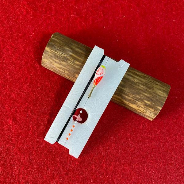 豆バラ釣り用 タナゴ 仕掛け 足付き斜め通し浮 mini3枚スクリュー付き(手作り) マーブル塗装 ...