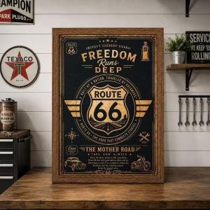 Route66 ガレージ ヴィンテージポスター...の詳細画像1