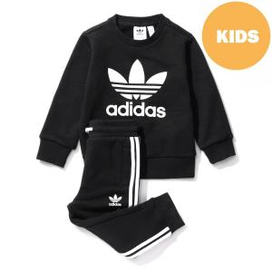 アディダス オリジナルス adidas originals 子供用 クルー スウェットシャツ 上下セット CREW SWEATSHIRT SET ED7679【サステナブル素材】【リサイクル素材】｜raiders