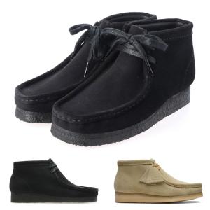 クラークス Clarks ワラビーブーツ Wallabee Boots レディース ミッドカット スエード 天然革 スエードクレープソール メイプル ブラック 26155520 26155521｜raiders