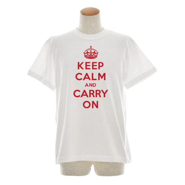Keep Calm and Carry On Tシャツ ジャスト 半袖Tシャツ メンズ おしゃれ 大...
