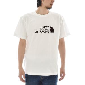 コロナ Tシャツ おもしろ パロディ ソーシャル ディスタンス KEEP SOCIAL DISTANCING 半袖 ティーシャツ メンズ レディース ブランド 大きいサイズ 白 ホワイト｜raiders