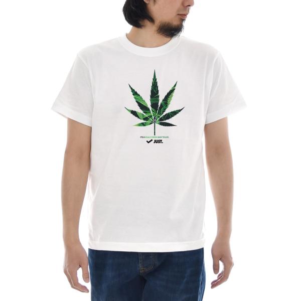 大麻 Tシャツ ジャスト CANNABIS LEAF 半袖Tシャツ メンズ おしゃれ 大きいサイズ ...