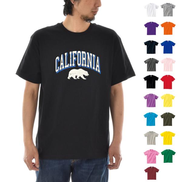カレッジロゴ Tシャツ カリフォルニア ベアー グリズリー 熊半袖Tシャツ ティーシャツメンズ レデ...