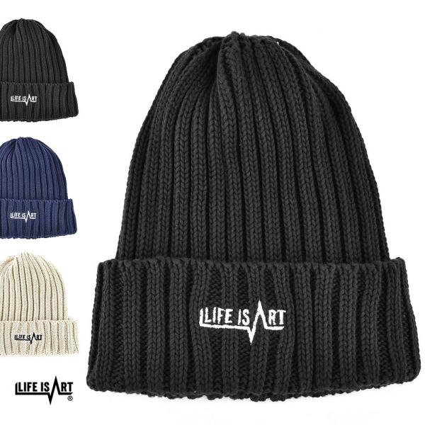 ライフ イズ アート Life is ART USA コットン 2×2 リブ ニットキャップ 帽子 ...