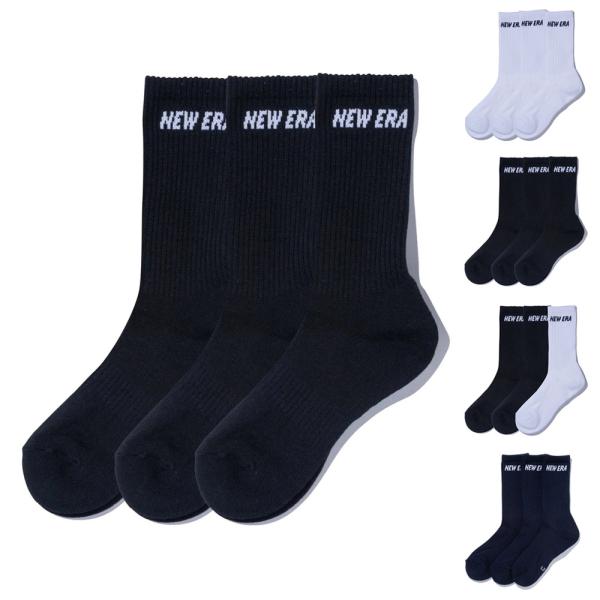 ニューエラ NEW ERA 靴下 ソックス クルーソックス 3P 3足セット 長め 14518178...