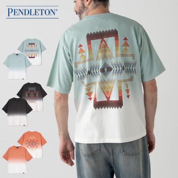 ペンドルトン PENDLETON 半袖 Tシャツ グラデーション ダイ バックプリント Tシャツ G...