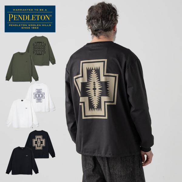 ペンドルトン PENDLETON 長袖Tシャツ カルクロ×ソロテックス ジャージー バックプリント ...