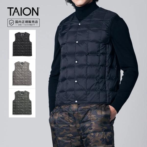 タイオン TAION ダウン ベーシック Vネックボタン インナーダウンベスト TAION-001 ...