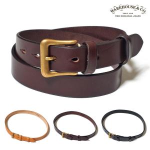 ウェアハウス　スリムベルト6041 レザー　ブラウン　30インチ WAREHOUSE（ウエアハウス） [6041] レザー スリムベルト SLIM BELT