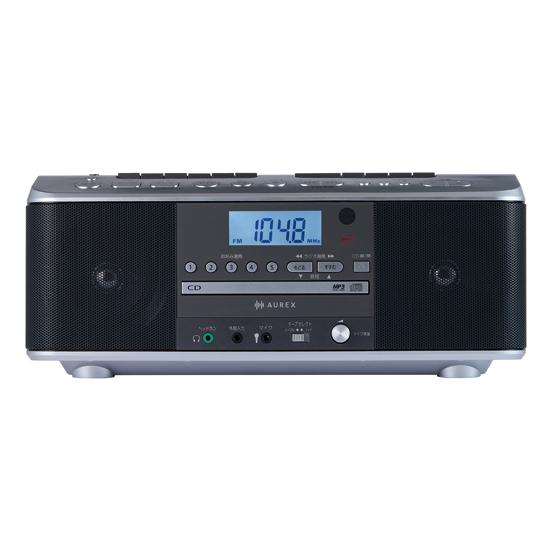 東芝 CDラジカセ ダブルカセットレコーダーAUREX AX-KCRW70-S シルバー