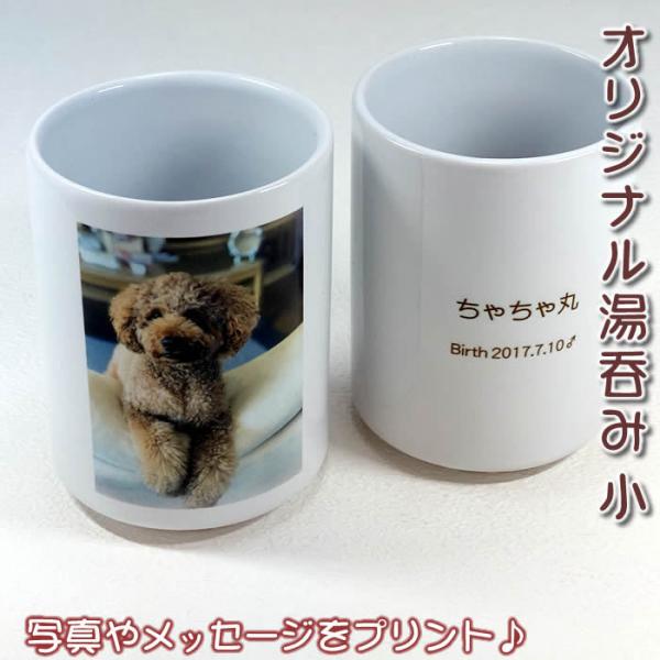 メッセージ入り湯呑み・メモリアル写真・お子様やペットの写真入り湯呑みを1個から作成（小さいサイズの湯...